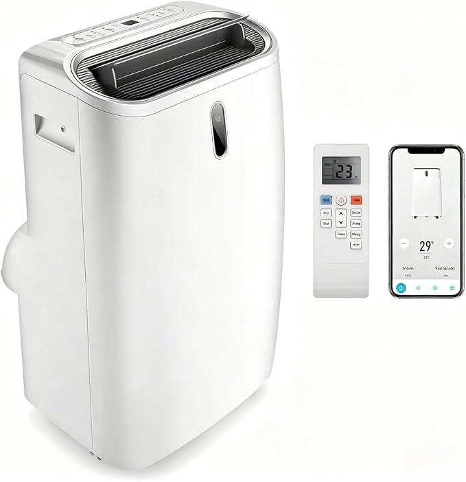 ❄️ KOMFOTTEU Climatiseur Mobile 14000 BTU – 5-en-1 WiFi, Silencieux, Pour Pièces 40m²