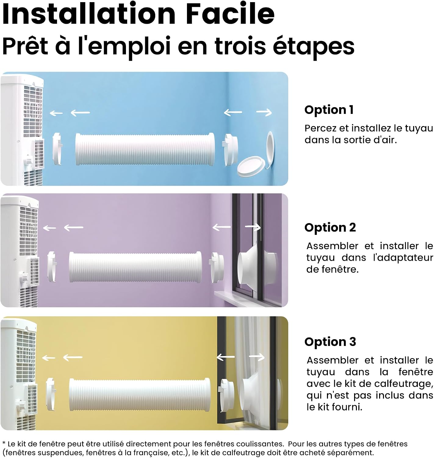 COMFEE' Climatiseur Mobile 9000 BTU 2,6kW –  3 Modes, 3 Vitesses, Compatible Alexa, Classe A, Idéal Pièces jusqu'à 33㎡