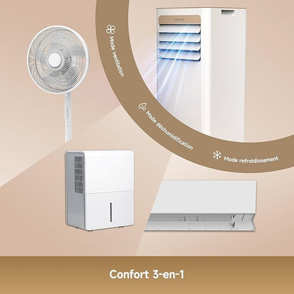 ❄️ DREAME P-Wind10 Climatiseur Mobile 9000 BTU – 3-en-1, Wi-Fi & Télécommande, Gold