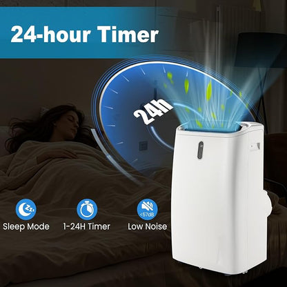 ❄️ KOMFOTTEU Climatiseur Mobile 14000 BTU – 5-en-1 WiFi, Silencieux, Pour Pièces 40m²