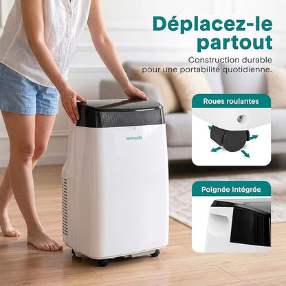 ❄️ SereneLife Climatiseur Mobile 7000 BTU – 3-en-1 Silencieux, Déshumidificateur, Télécommande, Blanc