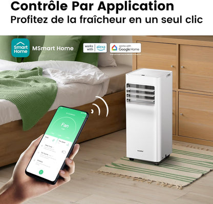 COMFEE' Climatiseur Mobile 9000 BTU 2,6kW –  3 Modes, 3 Vitesses, Compatible Alexa, Classe A, Idéal Pièces jusqu'à 33㎡
